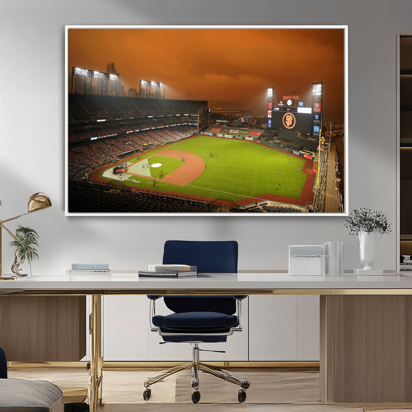 MGV-FC-36X24 - San Francisco Giants Baseball Team Print - Oracle Park Stadium Wall Art Canvas Print