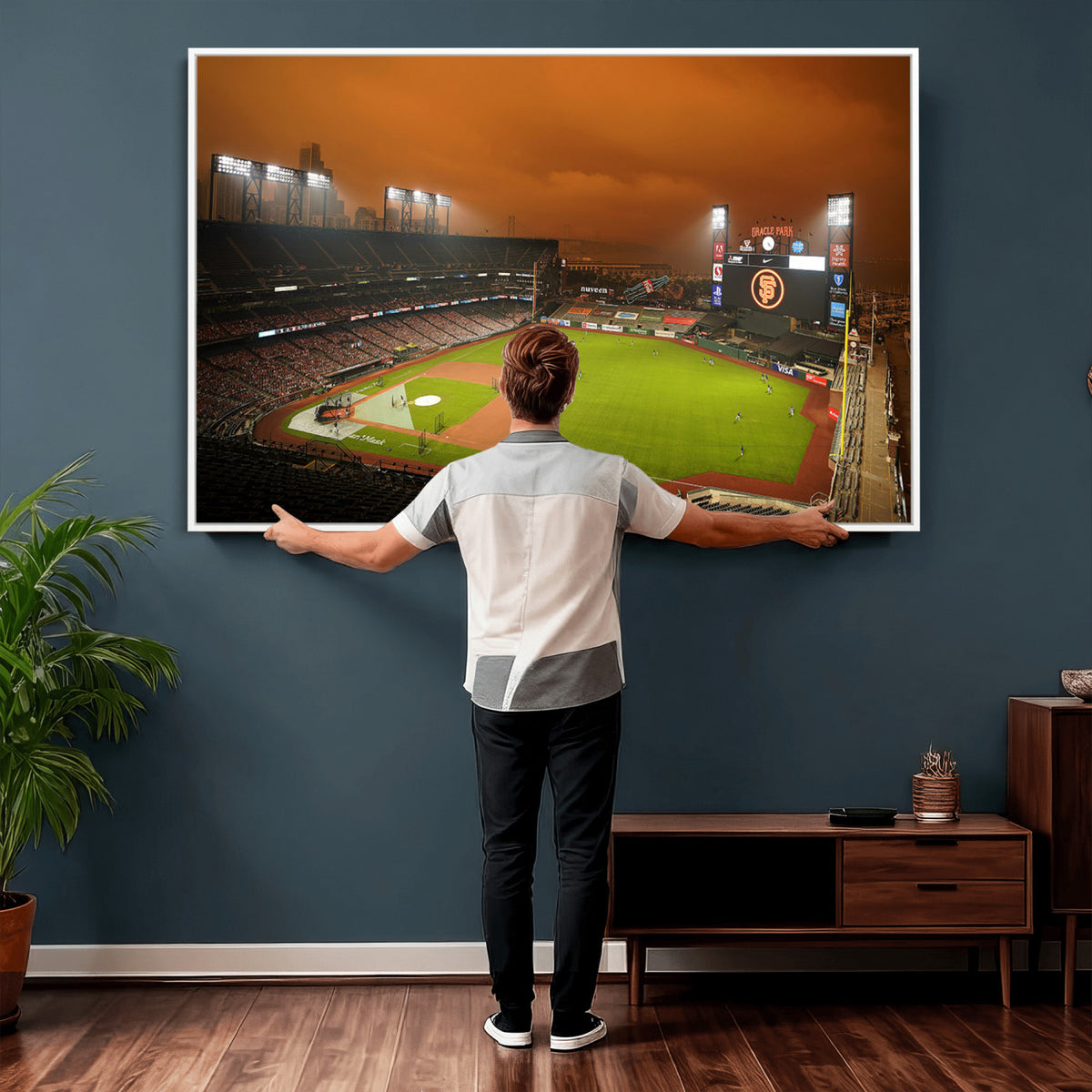 31315-MGV-CV-36X24 - San Francisco Giants Baseball Team Print, Oracle Park Stadium Wall Art Canvas Print