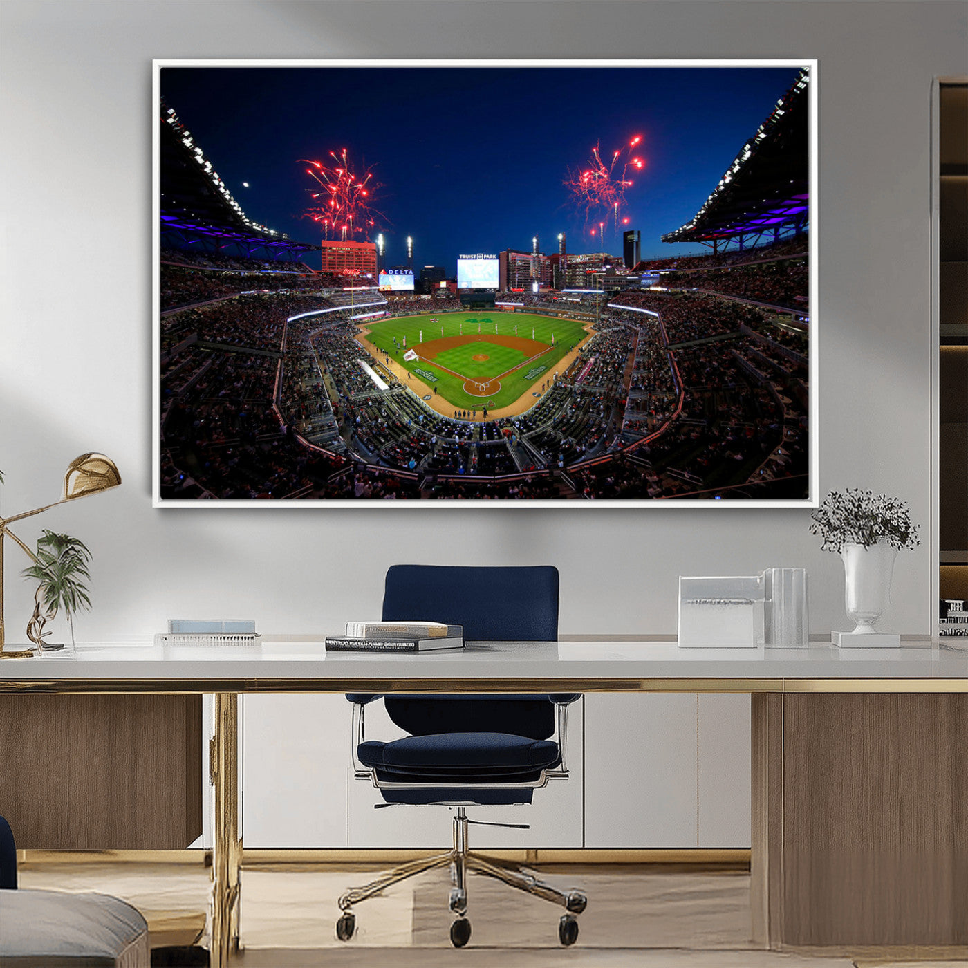 MGV-FC-36X24 - Truist Park Atlanta Braves Baseball Stadium Wall Art Print | Large 3-Panel Canvas Print for Sports