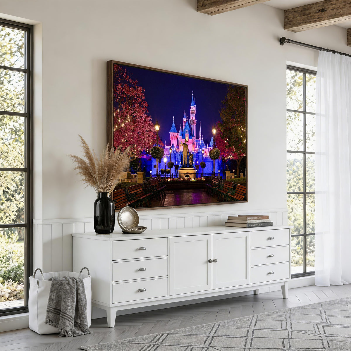 79435-MGV-CV-24X16 - Castle Large Wall Art, Disney Magic Kingdom Kids Room Decor and Christmas Gift