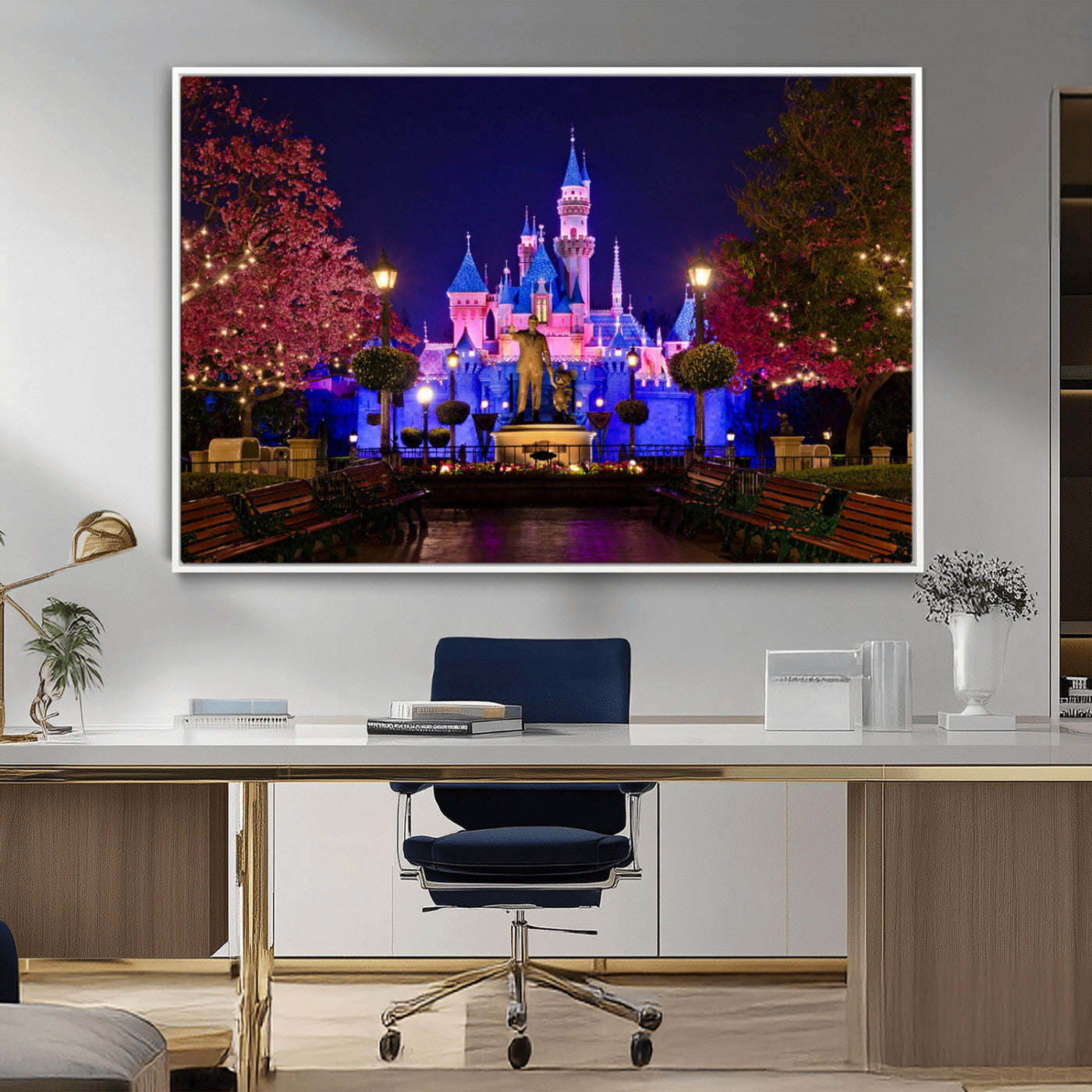 MGV-FC-36X24 - Castle Large Wall Art Disney Magic Kingdom Kids Room Decor - Disney World Christmas Home Decor Child