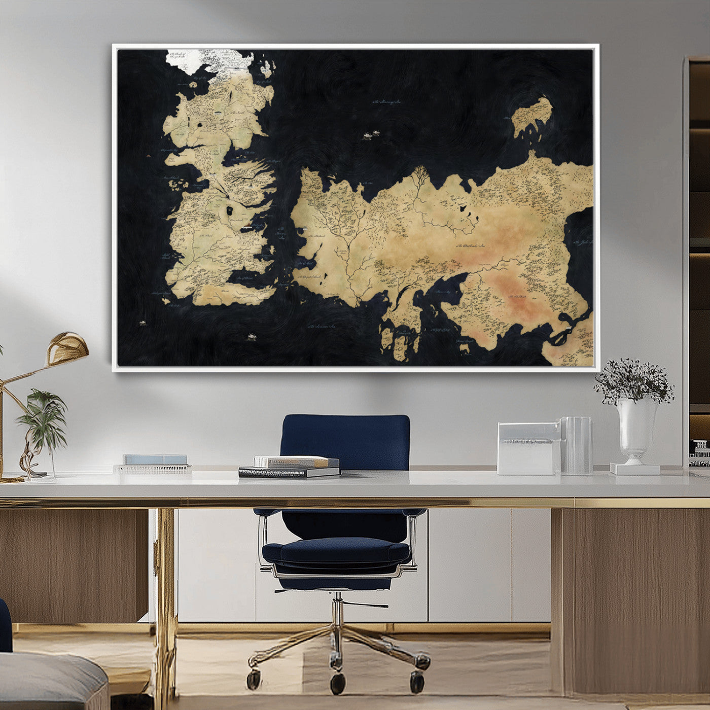 MGV-FC-36X24 - Push Pin World Map Canvas Print – Framed Wall Art for Couples to Track Their Travels – Anniversary