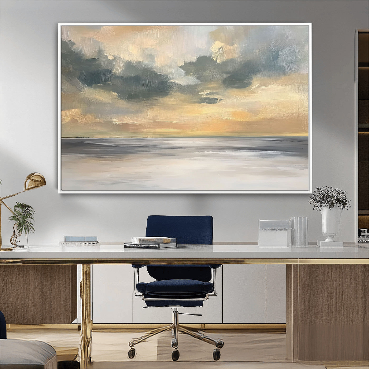 MGV-FC-36X24 - Modern Coastal Artwork with Vibrant Abstract Ocean Waves Wall Art Canvas Print for Contemporary