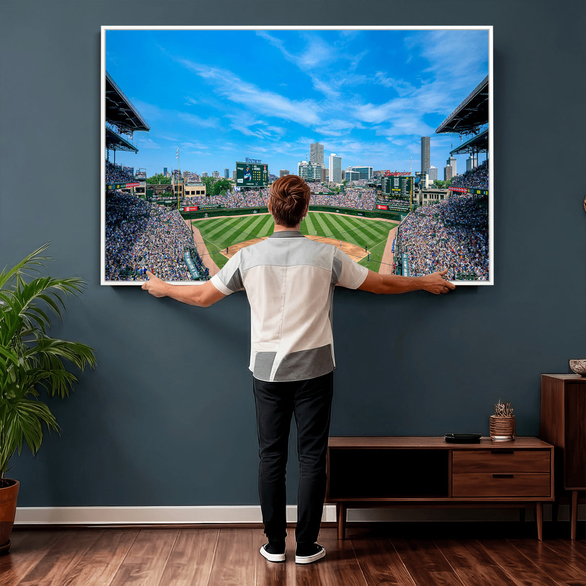 32373-MGV-CV-36X24 - Wrigley Field Chicago Cubs Panoramic Art Multi-Piece Canvas