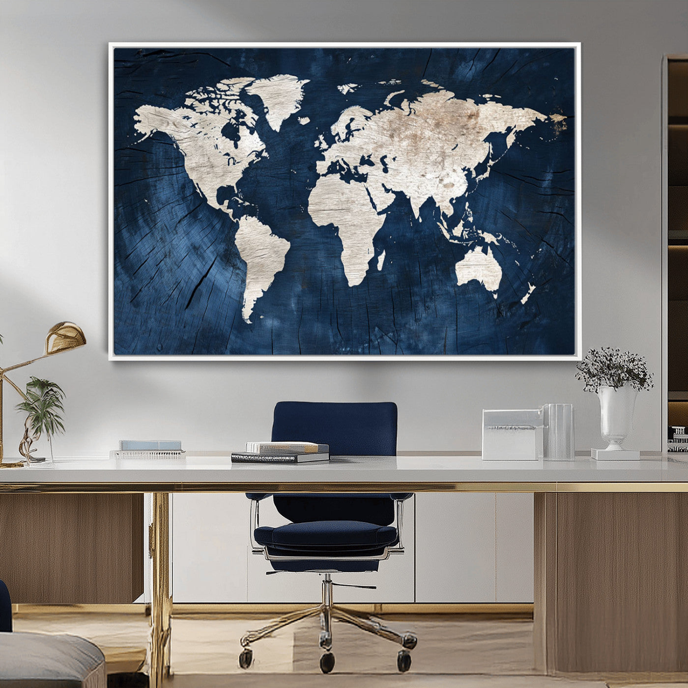 MGV-FC-36X24 - Push Pin World Map Canvas Print – Framed Wall Art for Couples to Track Their Travels – Anniversary