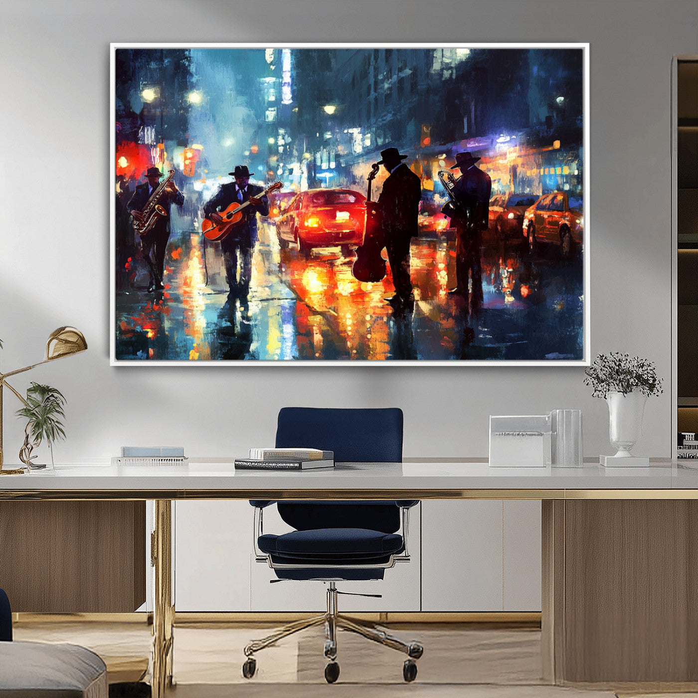 MGV-FC-36X24 - African American Jazz Canvas - Abstract Music Wall Art Print - Abstract Jazz Wall Art Framed Prints