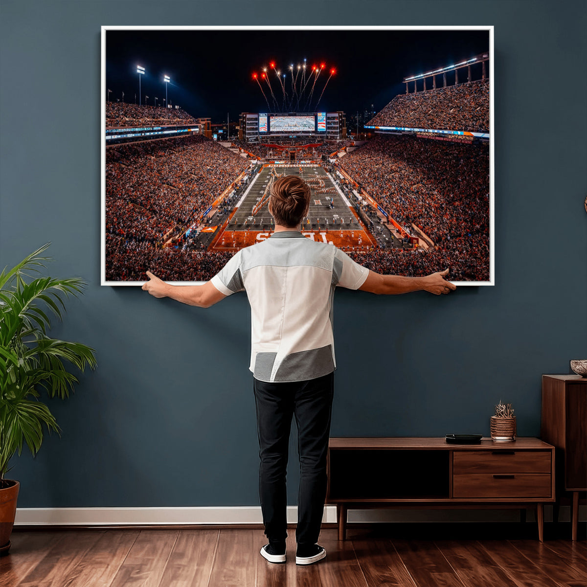 58778-PAN-FL-20X10 - Darrell K Royal Memorial Stadium | Texas Longhorns | Print Decor Wall Art Design for Home & Office Decoration