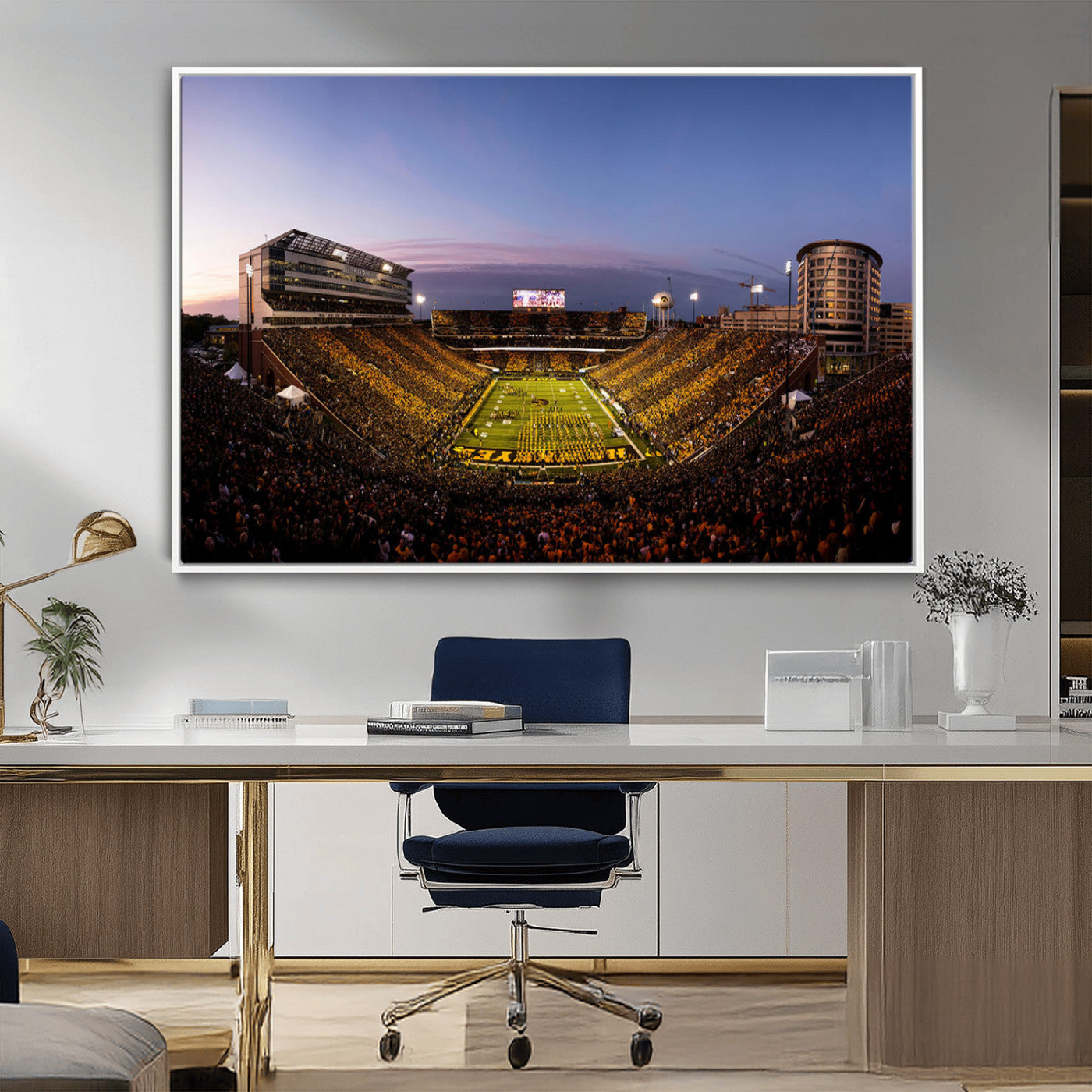 MGV-FC-36X24 - Iowa Hawkeyes Kinnick Stadium Wall Art Canvas Print, Framed Iowa Hawkeyes Kinnick Stadium Canvas