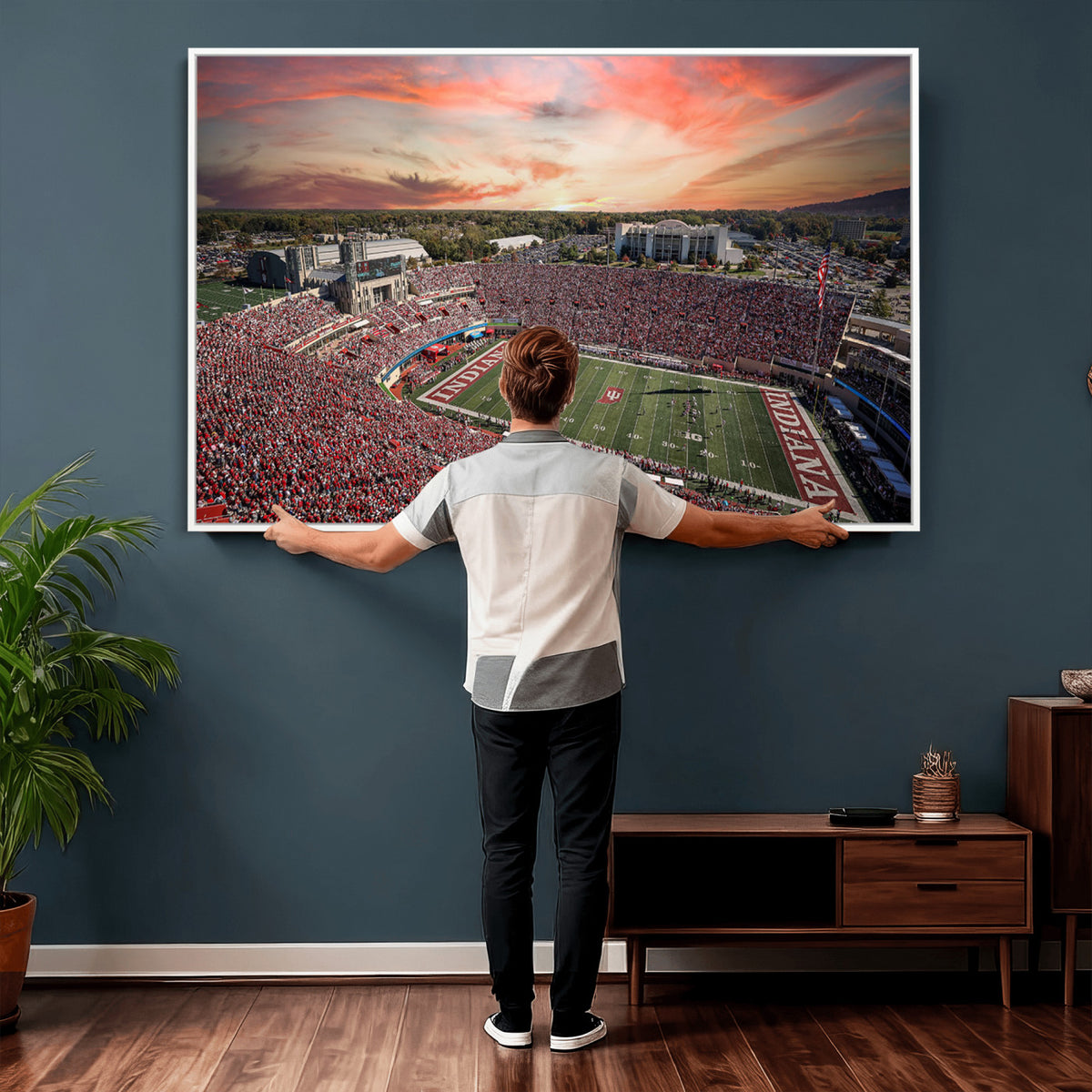 51135-MGV-CV-36X24 - Indiana Memorial Stadium Wall Art Canvas Print