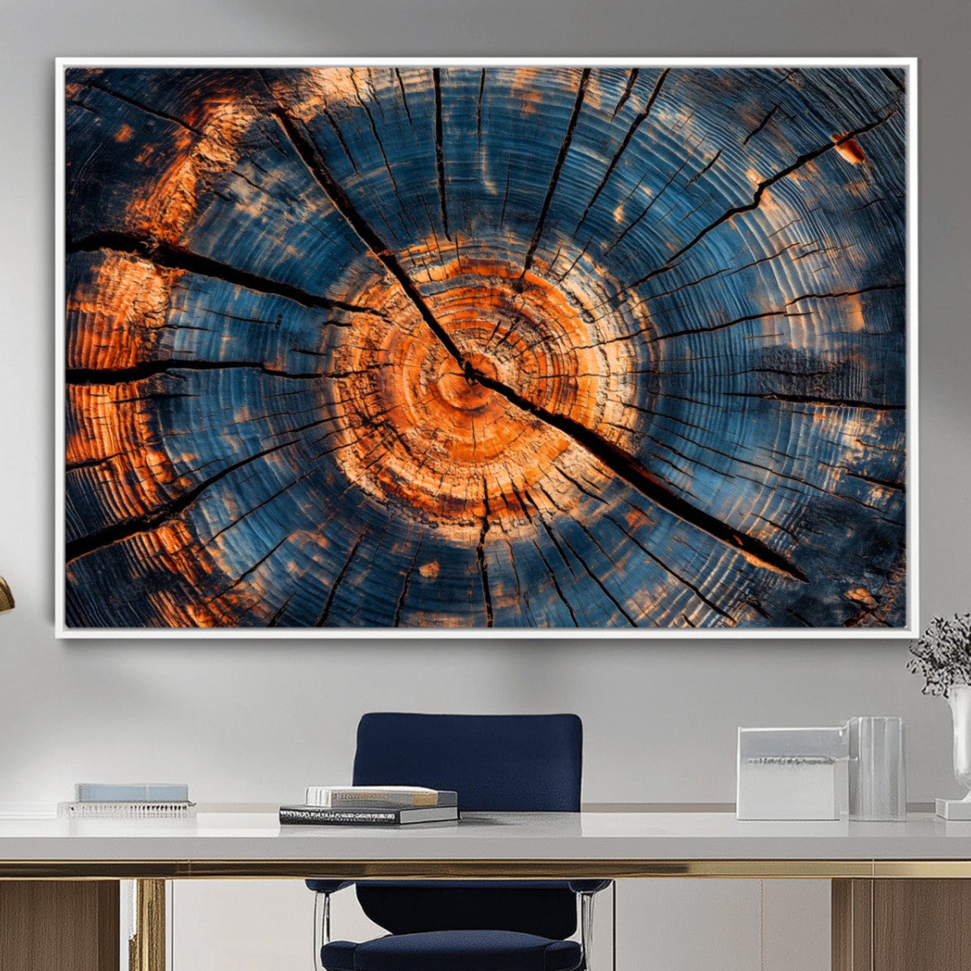 81894502-MGV-CV-36X24-Burnt Wood Wall Art Canvas Print – Framed Aged Timber Rustic Tree Artwork Perfect for Home, Office, Living Room