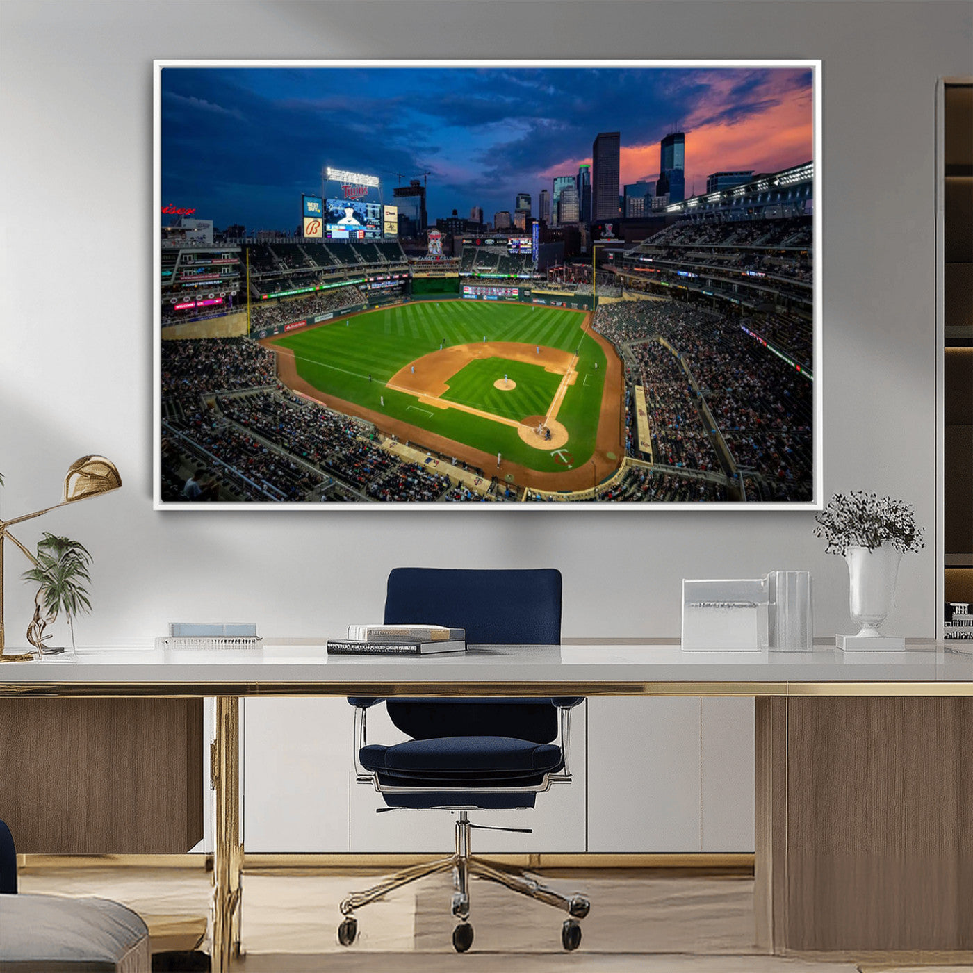 68222753-MGV-CV-36X24-Target Field Wall Art Canvas Print, Baseball Stadium Print, Minneapolis Major League Baseball's Minnesota Twins