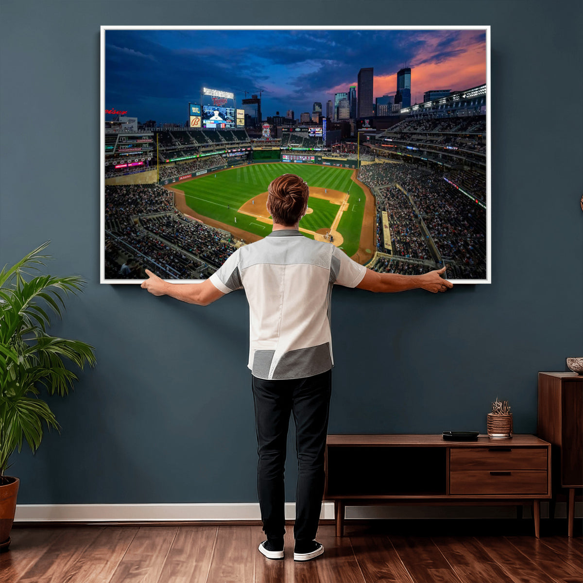68222753-MGV-CV-36X24 - Target Field Wall Art Canvas Print, Baseball Stadium Scene