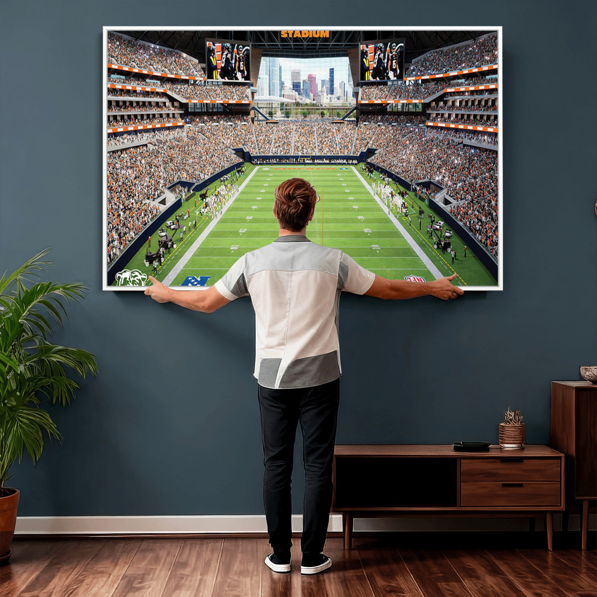76935553-PAN-FL-20X10 - Chicago Bears Soldiers Field Wall Art Canvas Print, Home Office Wall Decor