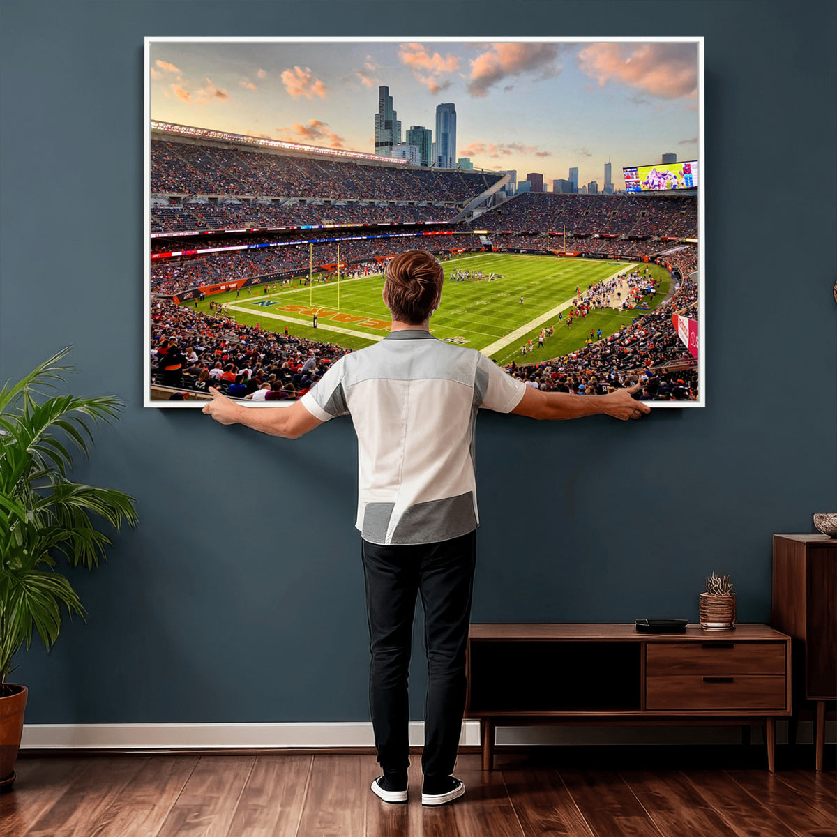 55377093-PAN-FL-20X10 - Chicago Bears Soldiers Field Wall Art Canvas Print, Man Cave Wall Decor