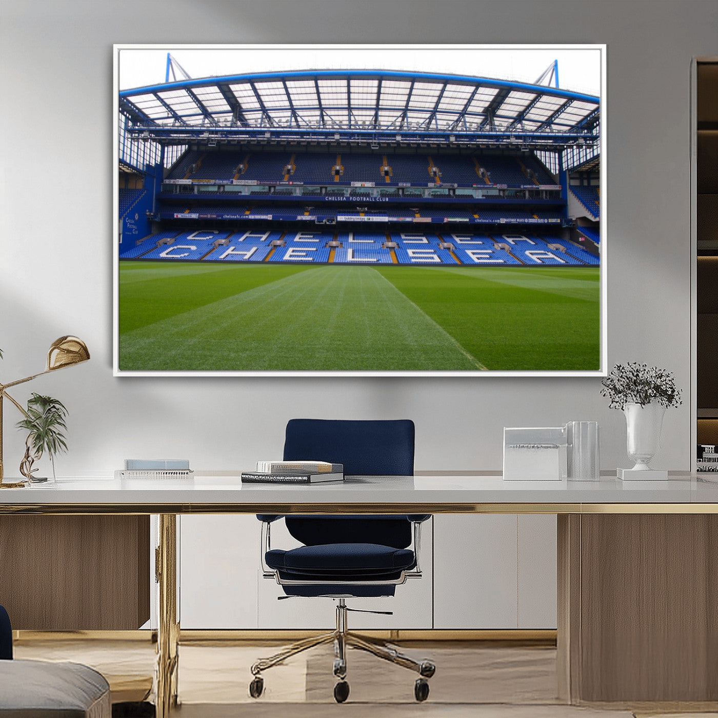 38616413CHELSA-MGV-CV-36X24-Stamford Bridge Chelsea Football Stadium Canvas Wall Art Print – Immersive Stadium Experience for Soccer Fans – Ready to Hang