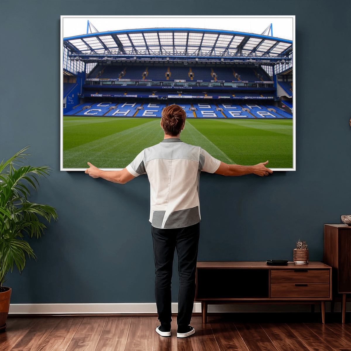38616413CHELSA-MGV-CV-36X24 - Stamford Bridge Chelsea Football Stadium Canvas Wall Art