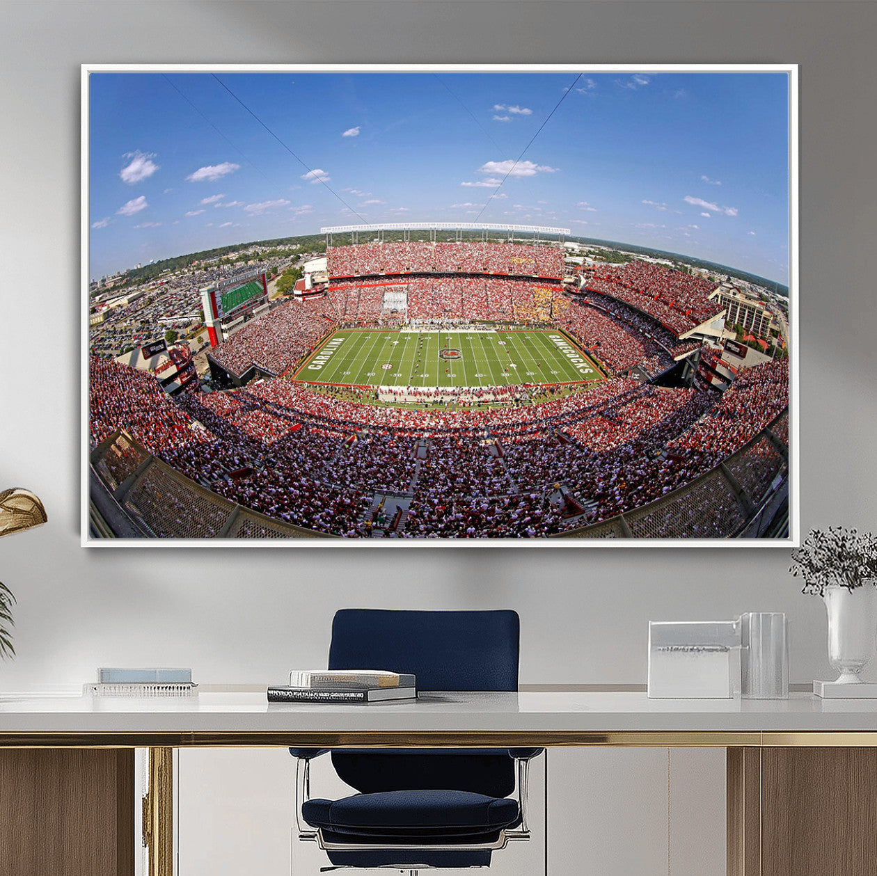 29492070-MGV-FC-36X24 - William Brice Stadium Wall Art Canvas Print – Stadium Crowd Sports Field Outdoor Event Football Game Artwork for Home Office