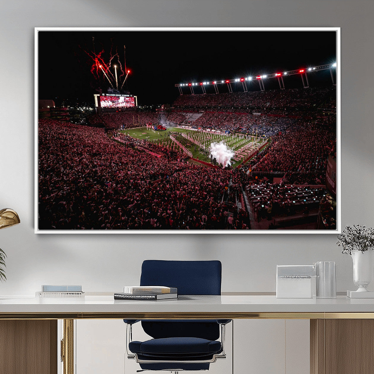 60690191-MGV-FC-36X24 - William Brice Stadium Wall Art Print – Baseball Game Room Artwork Print for Basement Dorm, Home, Office