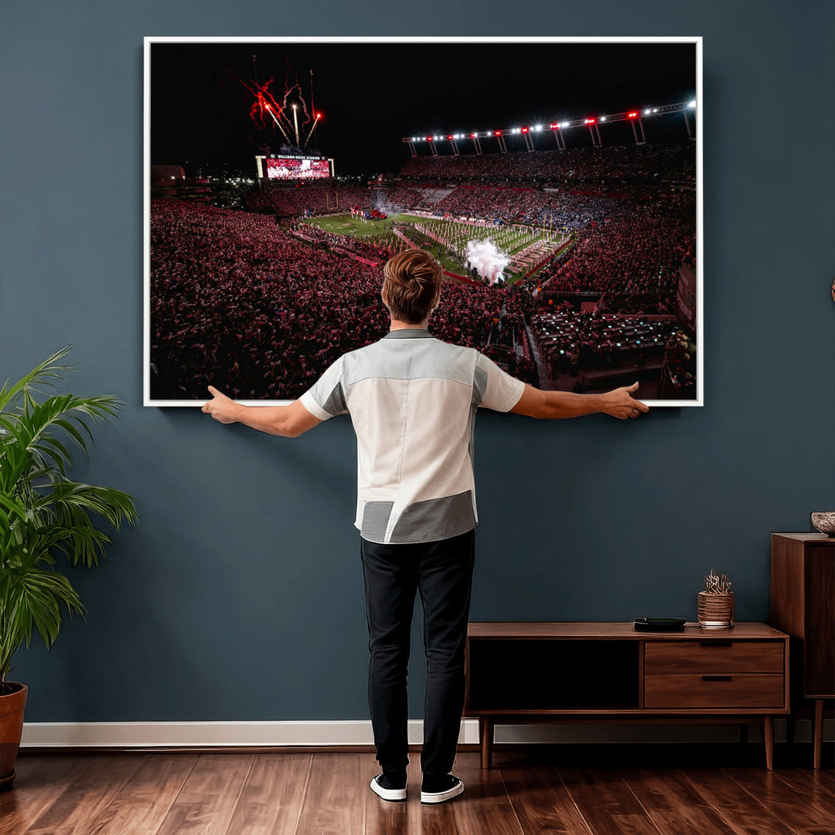 60690191-MGV-CV-36X24 - William Brice Stadium Wall Art Print, Baseball Game Room