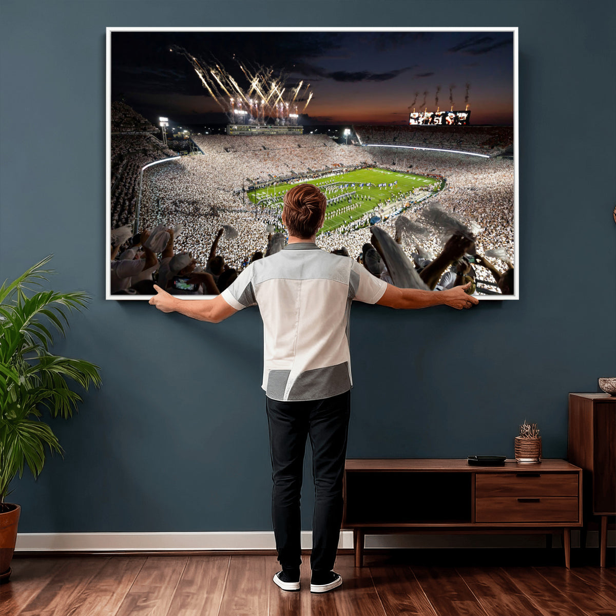 26666-MGV-CV-36X24 - Penn State Stadium Wall Art Canvas Print, White Out