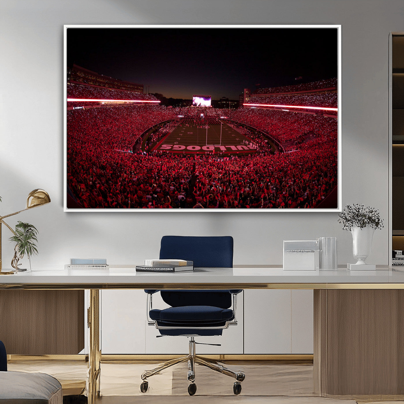 Dooley Stadium Wall Art Print, Sports Arena Canvas Wall Art, Dooley Field at Sanford Stadium Canvas Print, Modern Athletic Field Art Printing