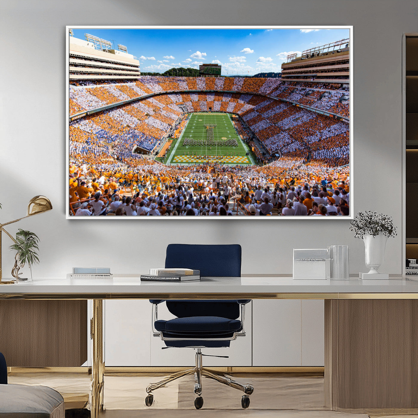 64238859-MGV-FC-36X24-Tennessee Neyland Stadium Wall Art Print, Sports Arena Canvas Wall Art, Panoramic Stadium Canvas Print, Modern Athletic Field Art Printing