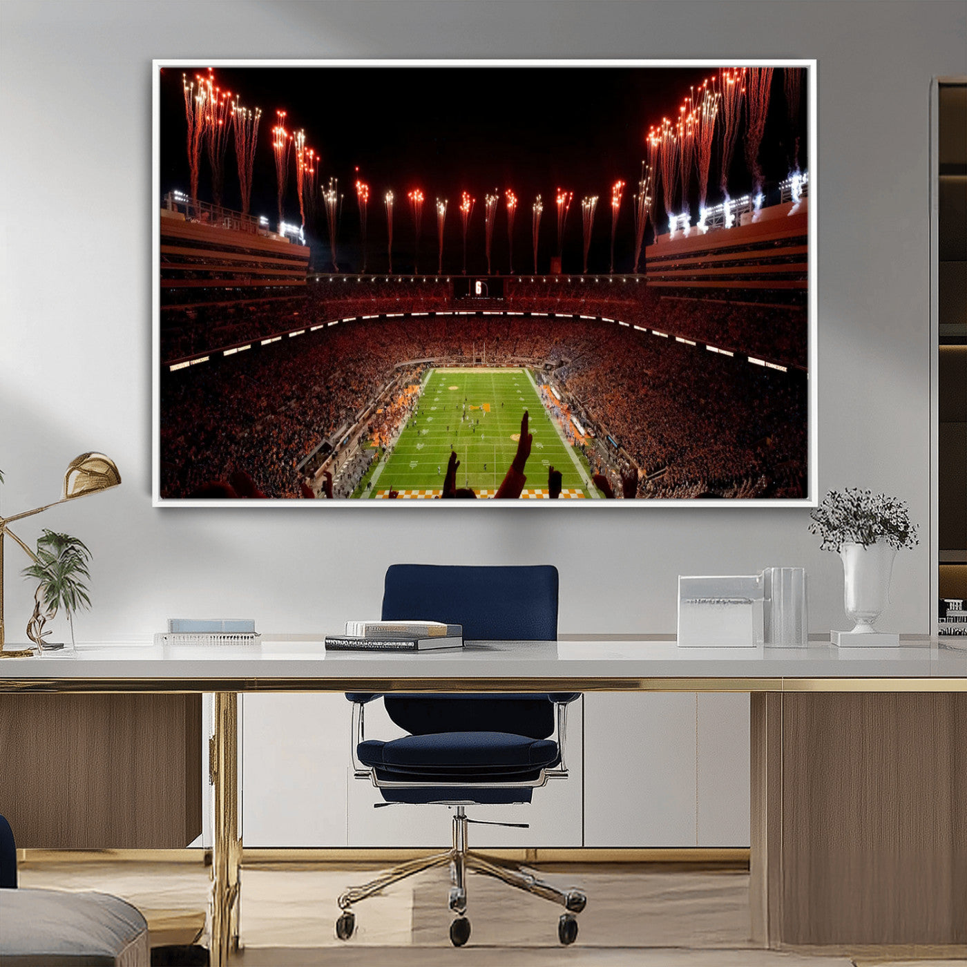 73358115-MGV-FC-36X24-Tennessee Neyland Stadium Wall Art Print, Sports Arena Canvas Wall Art, Panoramic Stadium Canvas Print, Modern Athletic Field Art Printing