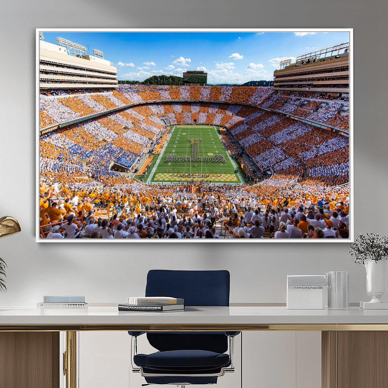 77097951-MGV-FC-36X24 - Tennessee Neyland Stadium Wall Art, Sports Arena Canvas Print, Panoramic Stadium Canvas Artwork for Home, Office