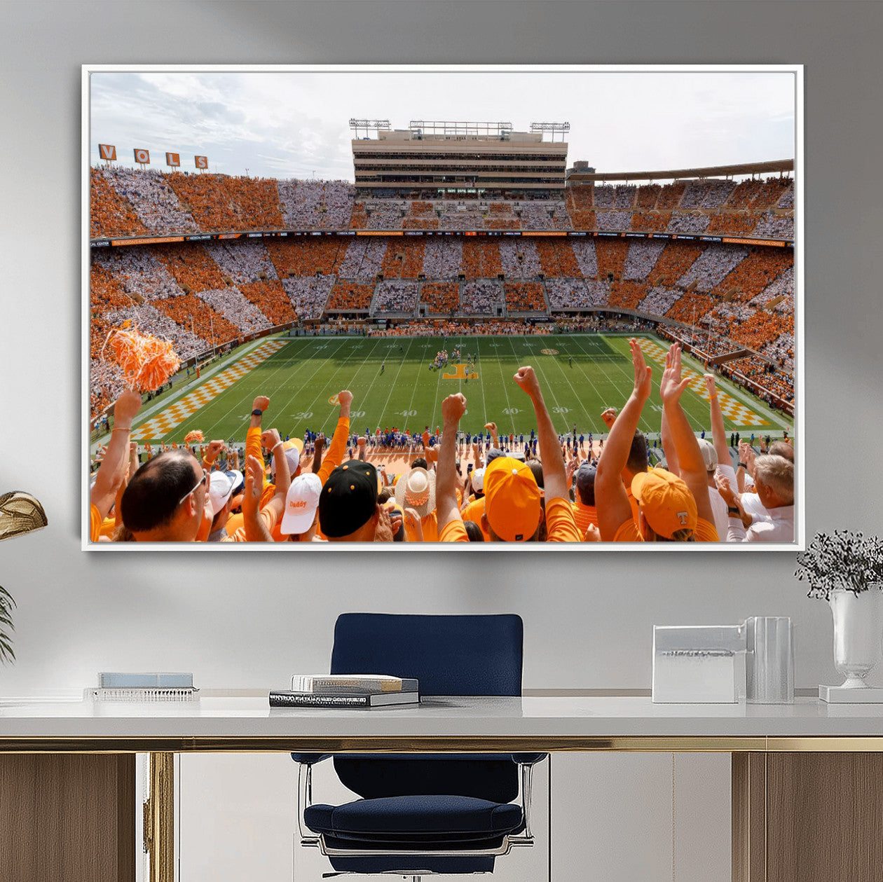 76011417-MGV-FC-36X24 - Tennessee Neyland Stadium Wall Art, Sports Arena Canvas Print, Panoramic Stadium Artwork for Home, Office