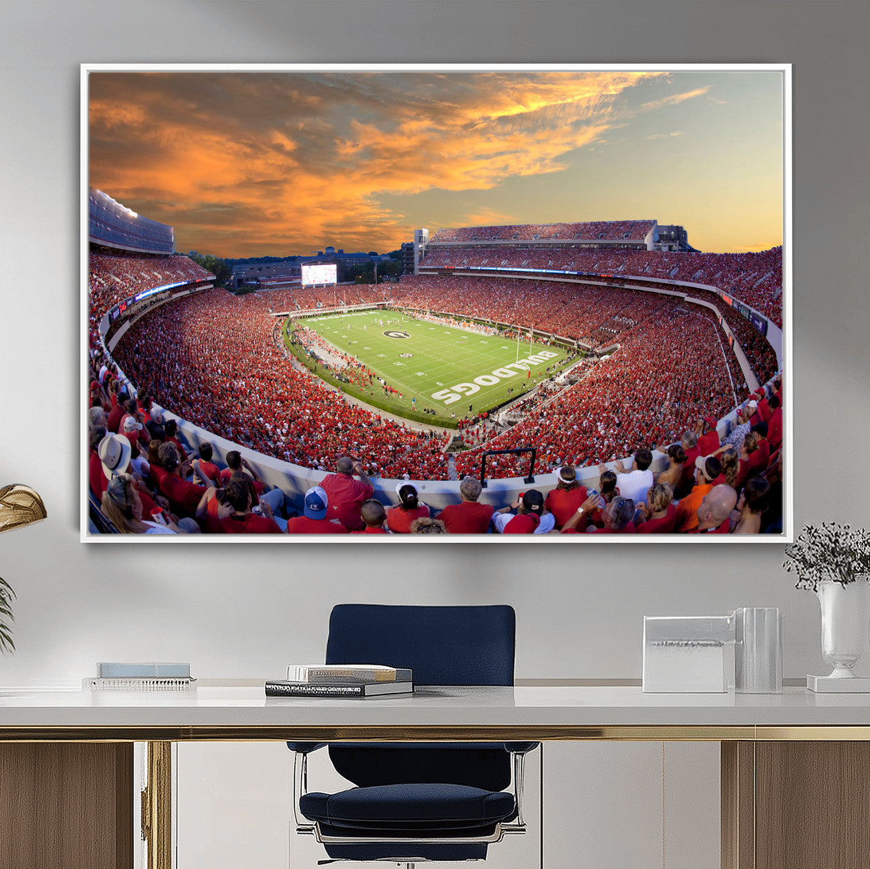 73680988-MGV-FC-36X24 - Dooley Stadium Wall Art, Sports Arena Canvas Print, Dooley Field Sanford Stadium Artwork for Home, Office