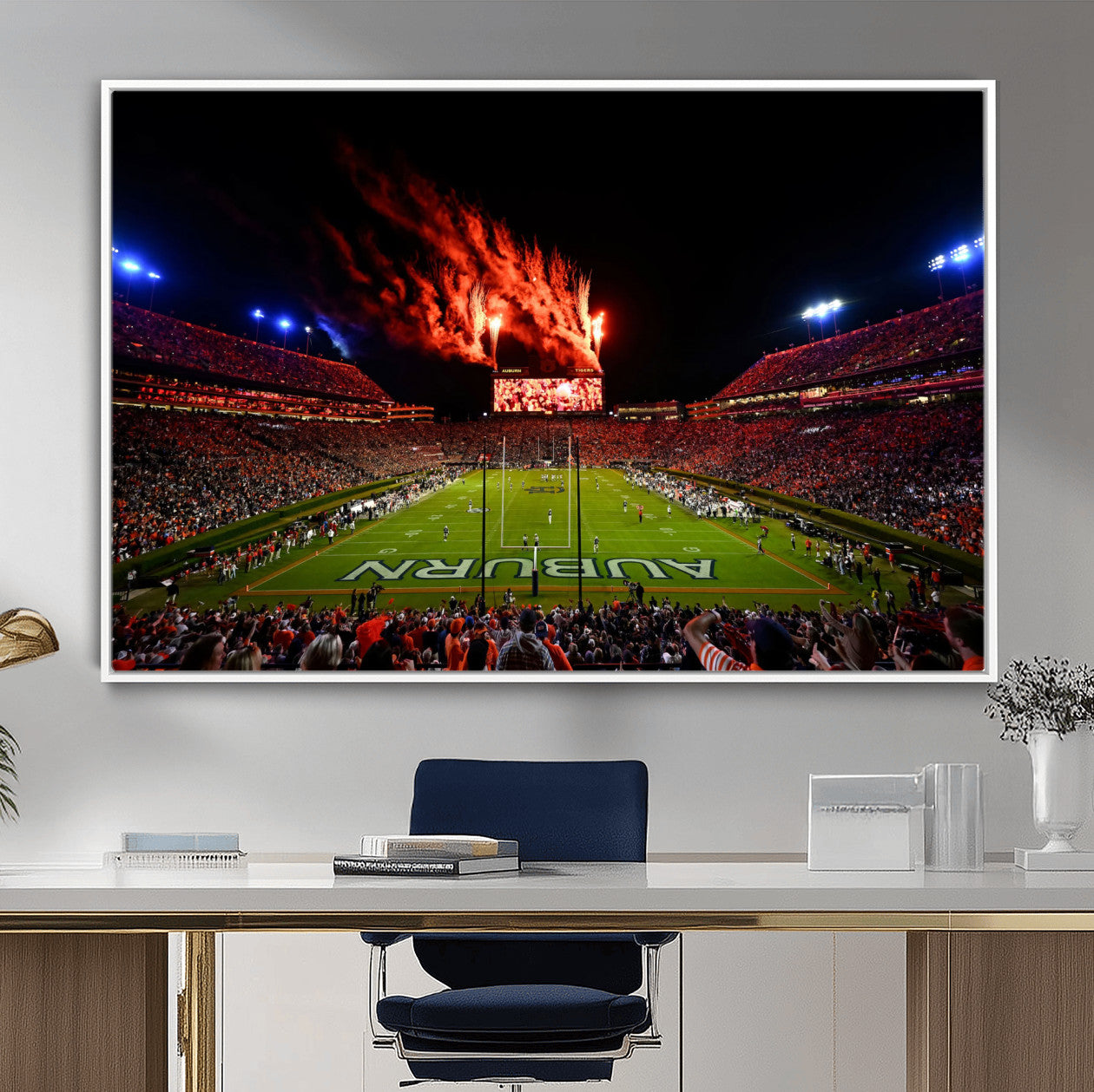 59046876-MGV-CV-36X24-Jordan-Hare Stadium Wall Art Canvas Print, Football Stadium Aerial View, College Sports Art for Man Cave or Game Room (Copy)
