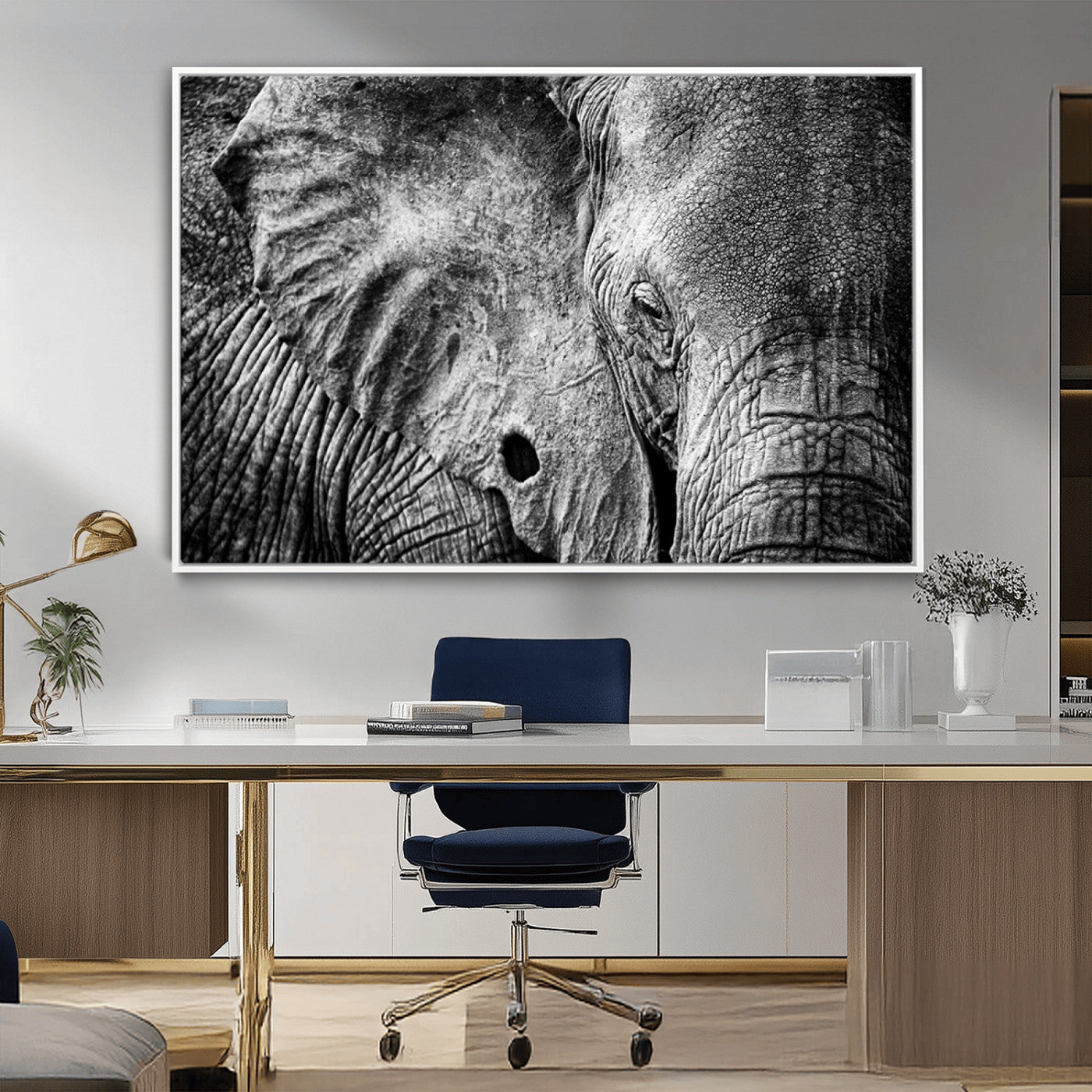 MGV-FC-36X24 - Wild Old Elephant Wall Art Canvas Print
