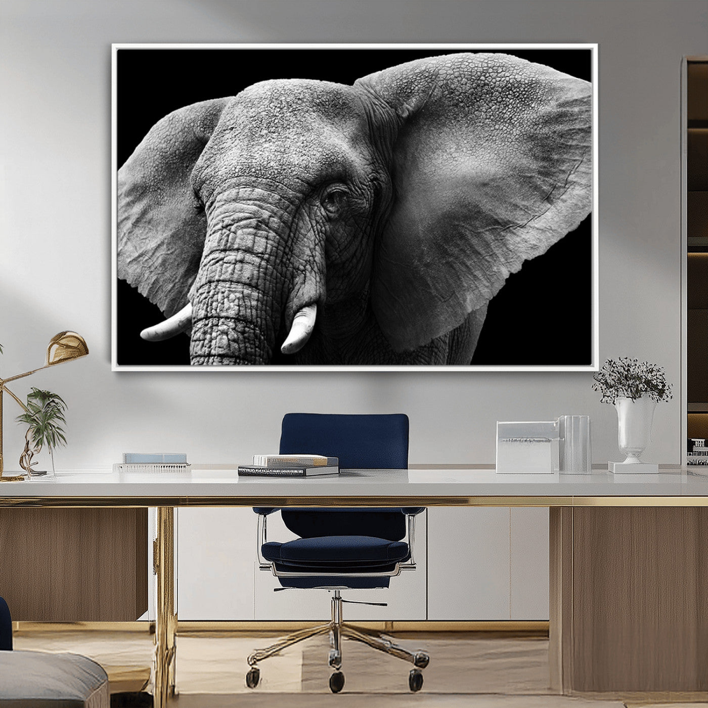 MGV-FC-36X24 - Big Elephant Close Up Wall Art Canvas Print