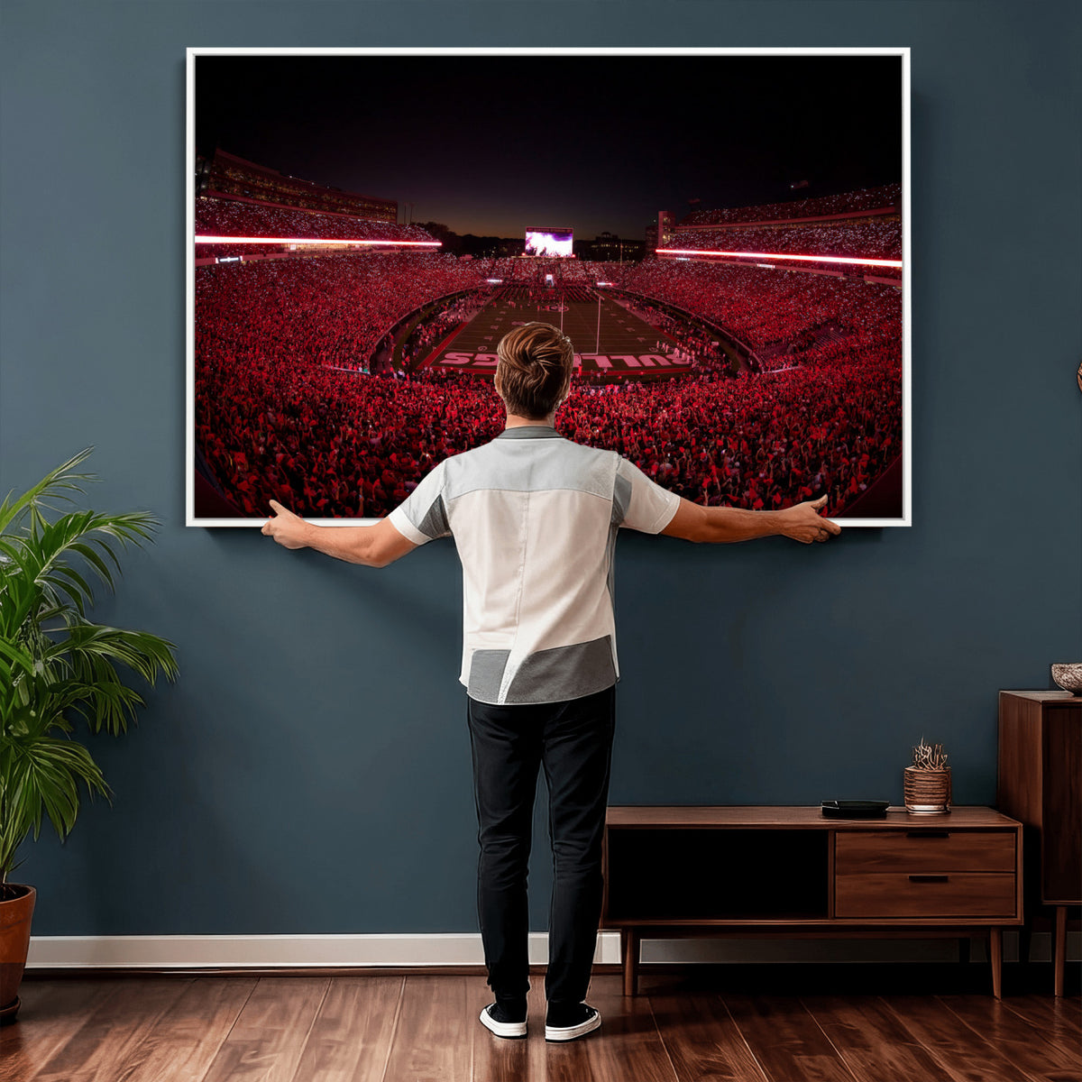 76277124-MGV-CV-36X24 - Sanford Stadium Wall Art Canvas Print – Georgia Bulldogs Football Artwork Print for Home, Office, and Sports Room Decor