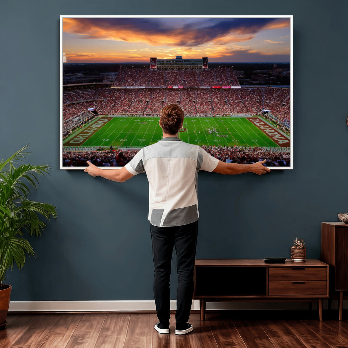 51457497-MGV-CV-36X24 - Oklahoma Sooners Stadium Wall Art Canvas Print, College Football Decor