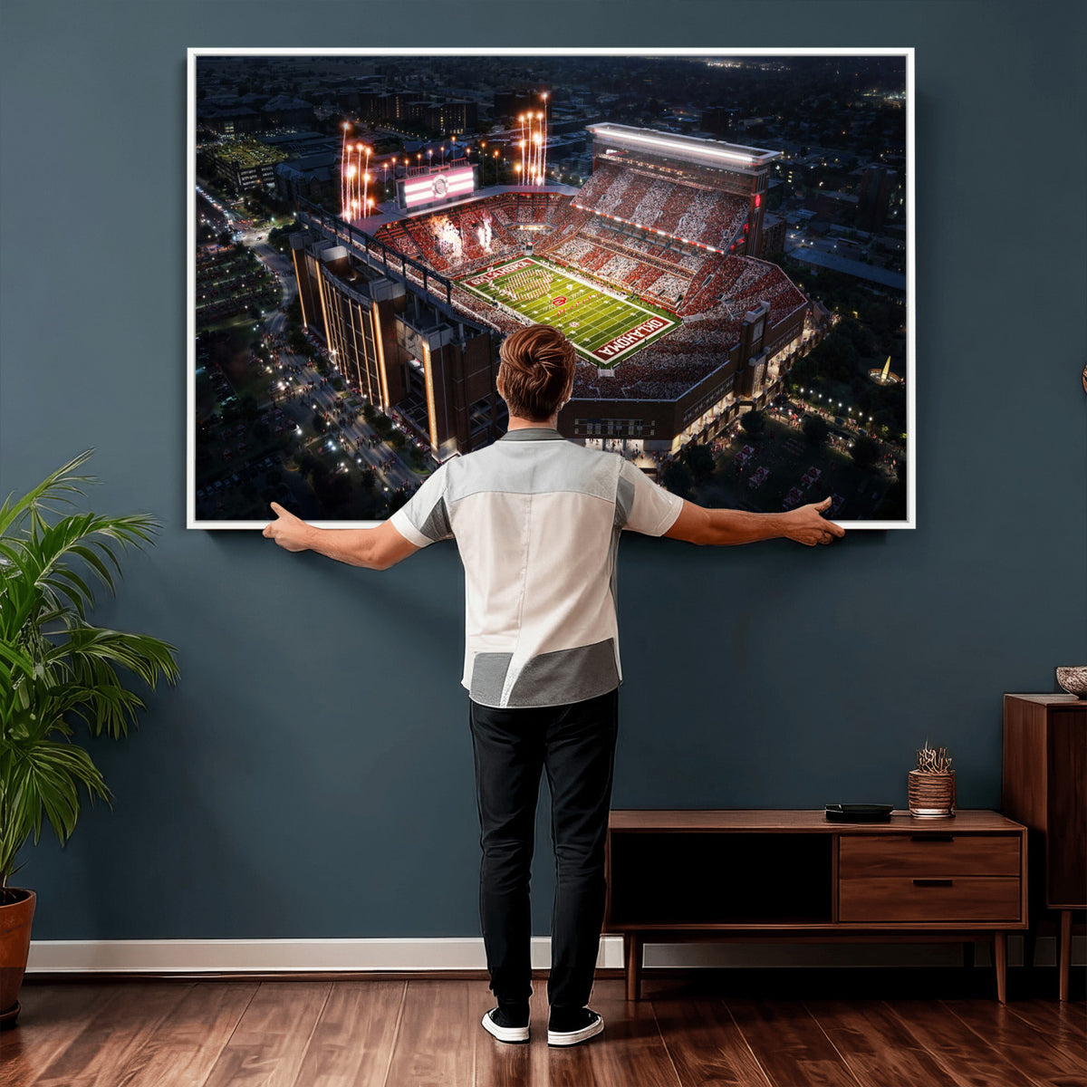 16867141-MGV-CV-36X24 - Oklahoma Memorial Stadium, Gaylord Memorial Stadium Wall Art