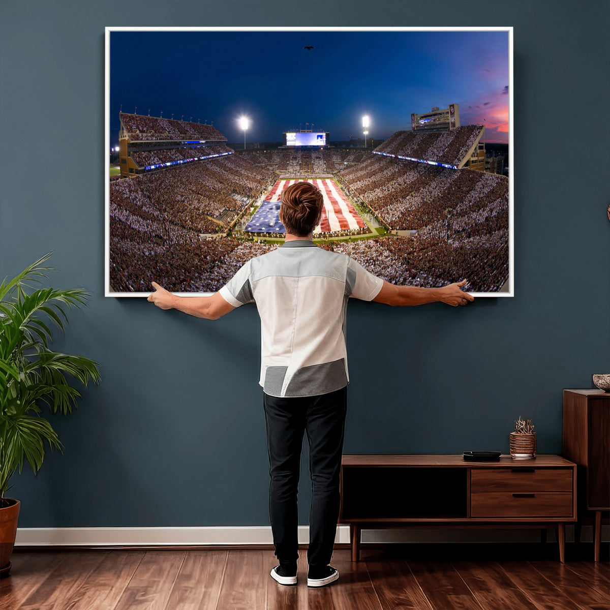 12979182-MGV-CV-36X24 - Oklahoma Sooners Memorial Stadium Wall Art Canvas Print