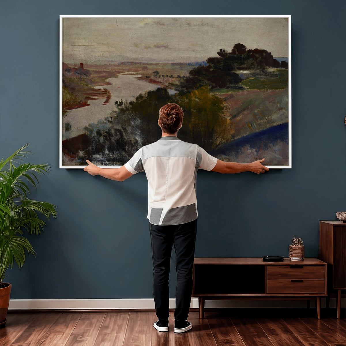 55507874-_Poster-30x20 - Jacek Malczewski Landscape at the Vistula Wall Art Canvas Print