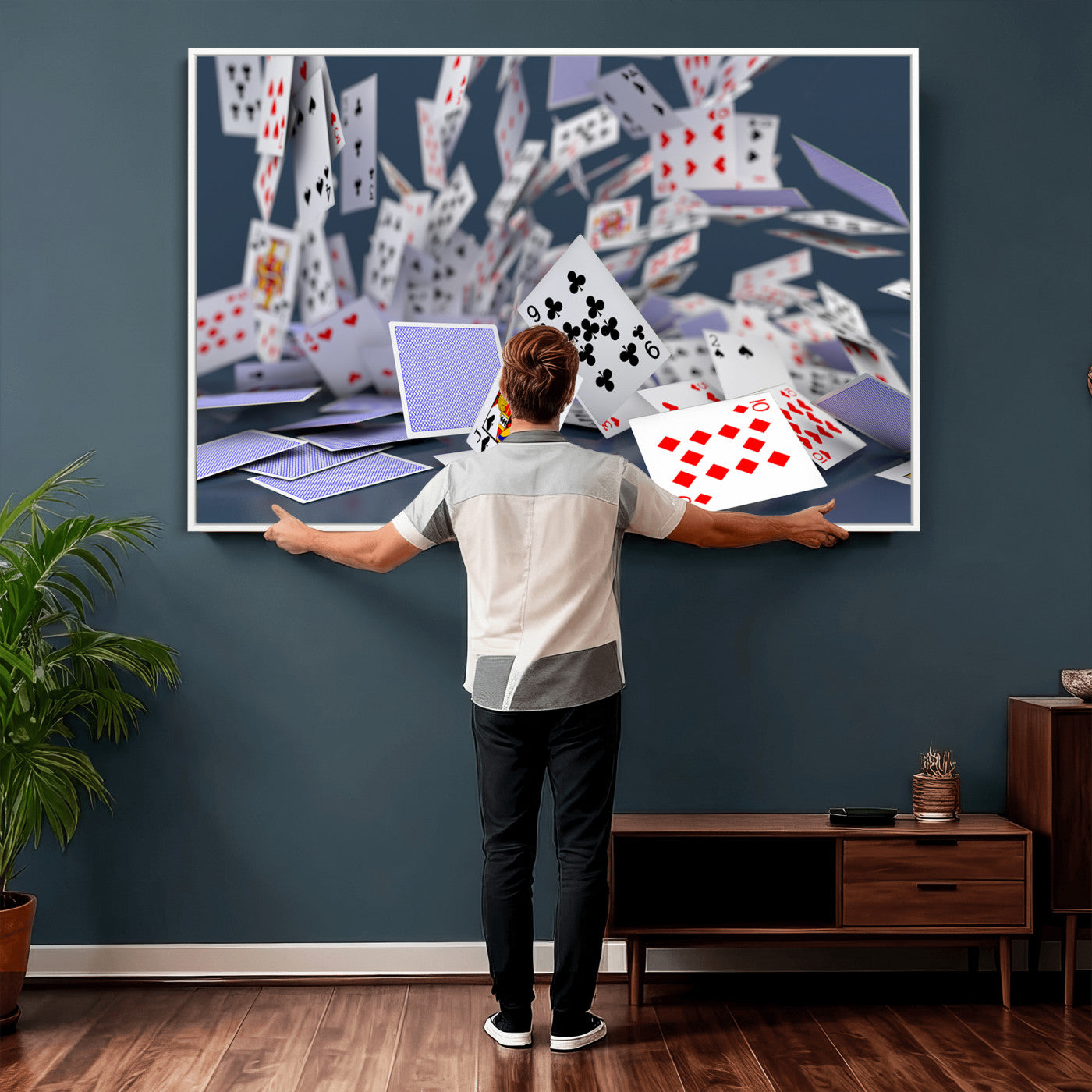 66392185-MGV-CV-36X24 - Playing Cards Canvas Wall Art | Casino Game Room Decor, Poker Decor Art