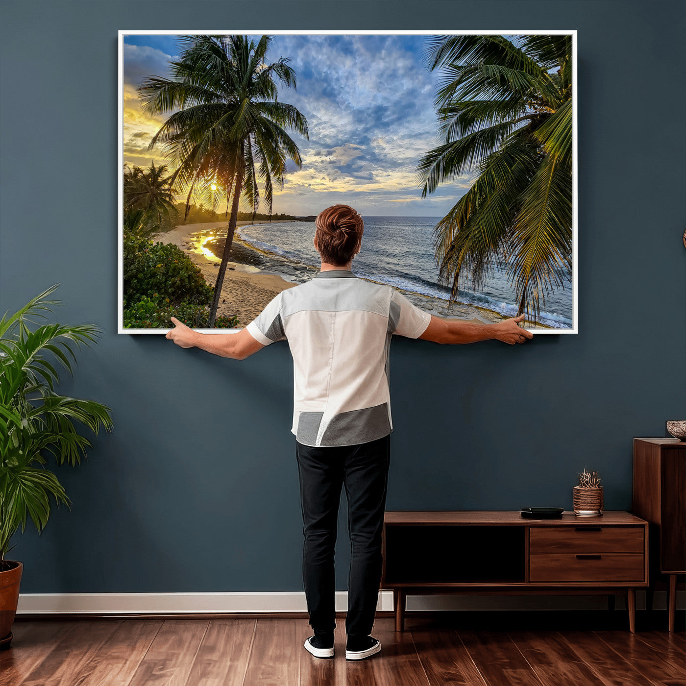 83399063-MGV-CV-36X24 - Puerto Rico Beach Paradise Wall Art – Tropical Coastal Print