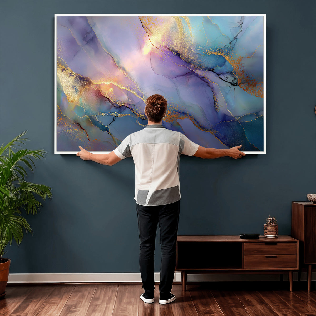 50939878-MGV-CV-36X24 - Colorful Abstract Canvas Wall Art Print, Vibrant Popup Color Art Print