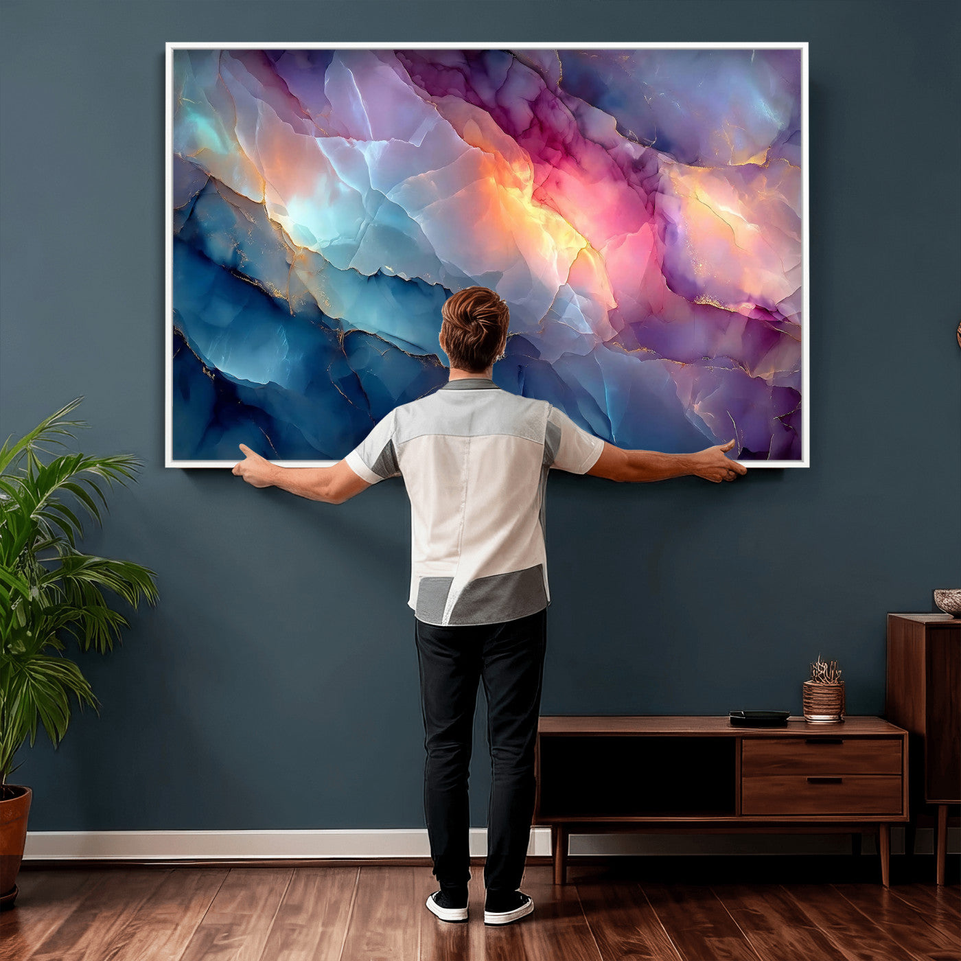 28163849-MGV-CV-36X24 - Colorful Abstract Canvas Wall Art Print, Vibrant Popup Color Art Print