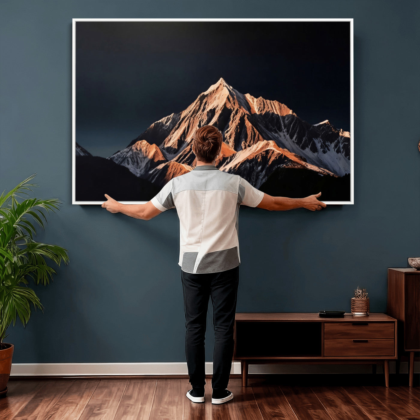 10196184-MGV-CV-36X24 - Snow Mountain Wall Art Canvas Print for Living Room Decor