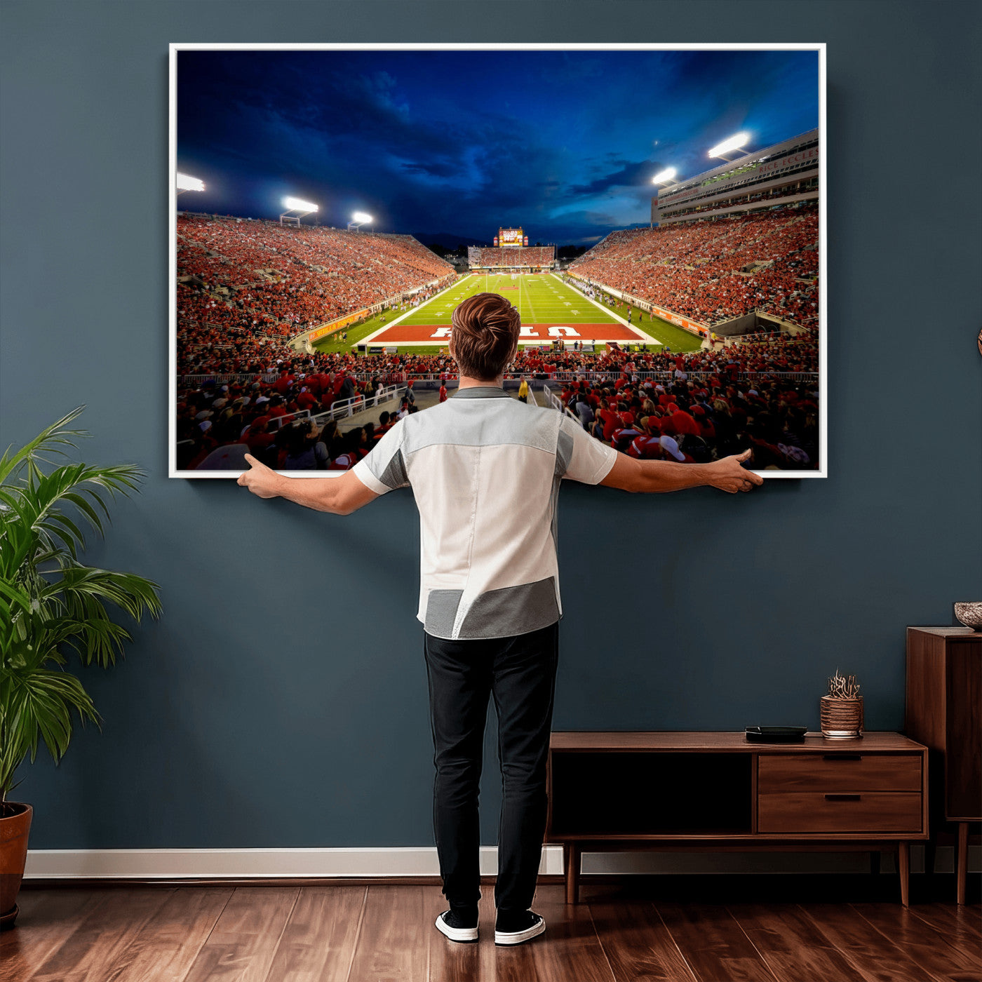74019251-MGV-CV-36X24 - Rice-Eccles Stadium Wall Art Canvas Print - Utah Salt Lake City Stadium Print