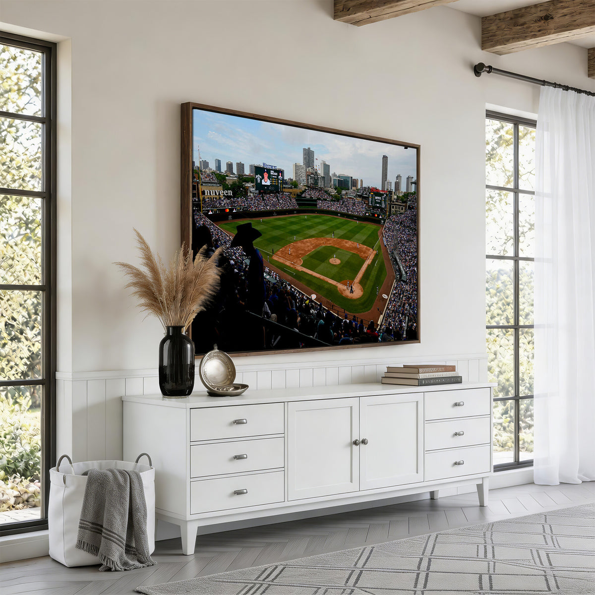 34859D-MGV-CV-36X24 - Chicago Cubs Baseball Team Print - Wrigley Field Stadium