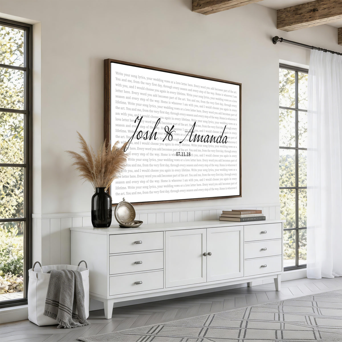CSTM914ANI-MGV-CV-36X24 - Song Lyrics Wall Art with Names – Personalized Wedding Song Canvas Print