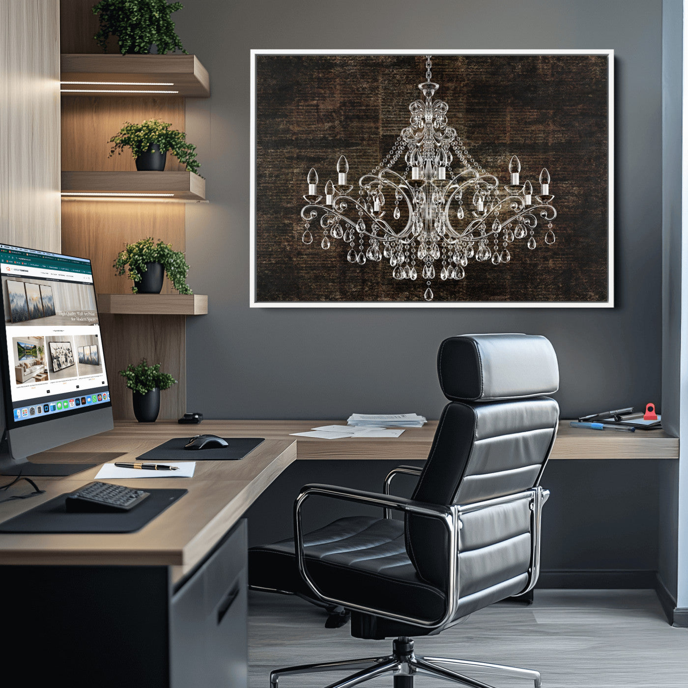 69434-MGV-CV-36X24-Rustic Chandelier Canvas Print