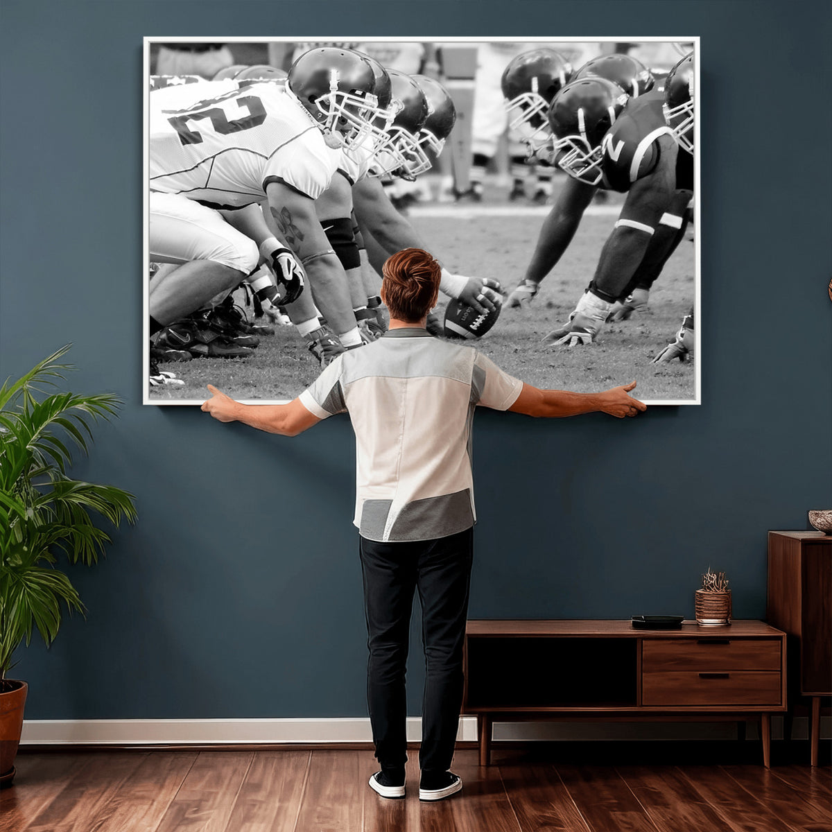 97432-MGV-CV-36X24 - American Football Player Wall Art Canvas Print