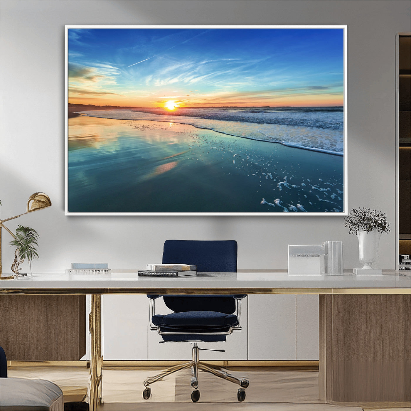 MGV-FC-36X24 - Blue Sky and Beach Wall Art Canvas Print
