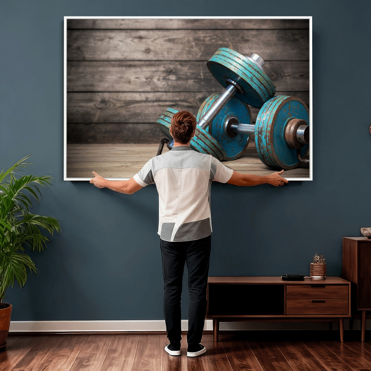39364-MGV-CV-36X24 - Dumbbell and Sport Wall Art Canvas Print
